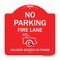 Signmission No Parking Fire Lane W/ Graphic Violators Booted or Towed Heavy-Gauge Alum, 18" x 18", RW-1818-23737 A-DES-RW-1818-23737 - alternate 1